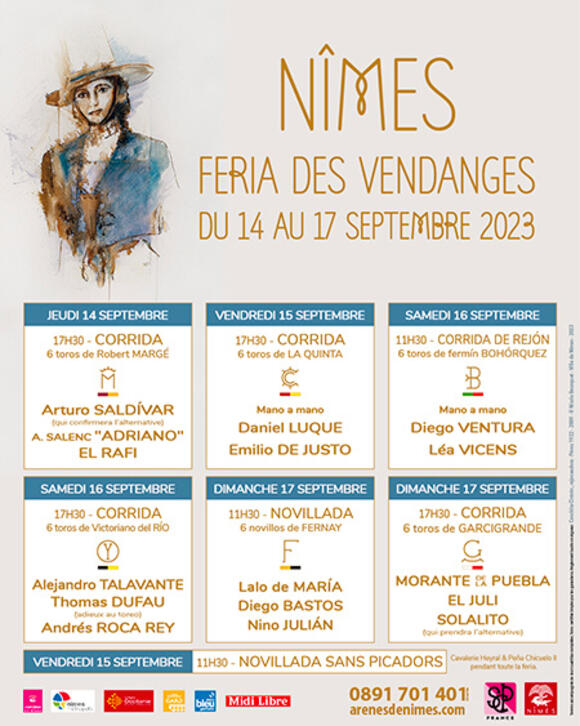 FERIA DES VENDANGES : VENTE DES PLACES SÉPARÉES POUR LES CORRIDAS ET LA NOVILLADA